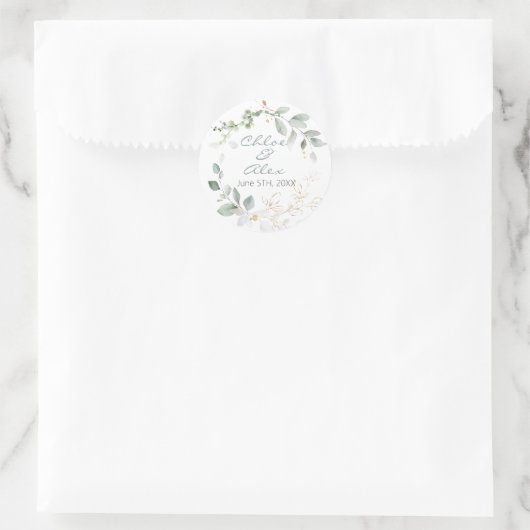 Waterverf Garden Wedding Ronde Sticker (Tas)