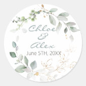 Waterverf Garden Wedding Ronde Sticker (Voorkant)