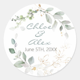 Waterverf Garden Wedding Ronde Sticker