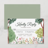 Waterverf Garden Wedding RSVP-kaart RSVP Kaartje (Voorkant / Achterkant)