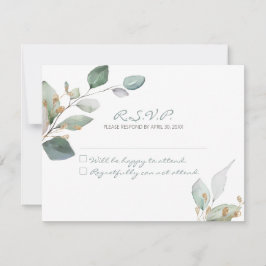 Waterverf Garden Wedding RSVP Kaartje