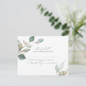 Waterverf Garden Wedding RSVP Kaartje (Staand voorkant)