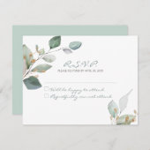 Waterverf Garden Wedding RSVP Kaartje (Voorkant / Achterkant)