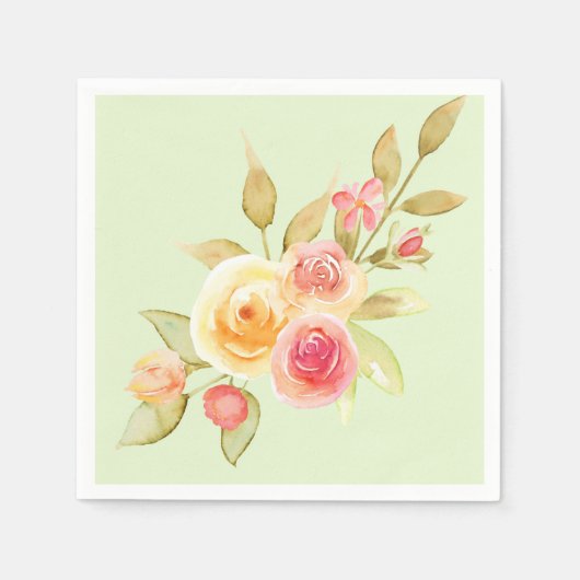 Waterverf Garden Wedding Servet (Voorkant)