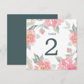 WATERVERF GARDEN WEDDING trouwtabelnummer Kaart (Voorkant / Achterkant)