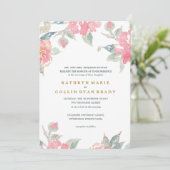 WATERVERF GARDEN WEDDING-uitnodiging Kaart (Staand voorkant)