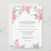 WATERVERF GARDEN WEDDING-uitnodiging Kaart (Voorkant)