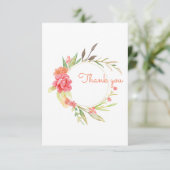 Waterverf Garden Wreath Bedankkaart (Staand voorkant)