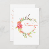 Waterverf Garden Wreath Bedankkaart (Voorkant / Achterkant)