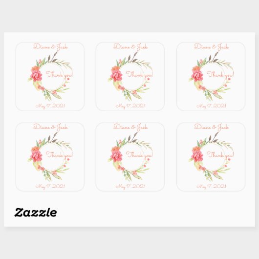 Waterverf Garden Wreath Stickers (Vel)