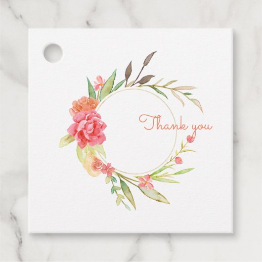 Waterverf Garden WreathDank u Labels (Voorkant)