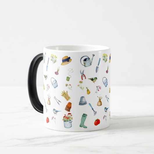 Waterverf Gardening Coffee Mok (Voorkant links)