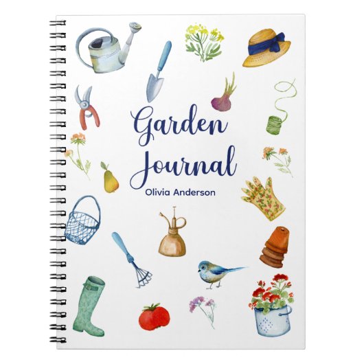 Waterverf Gardening Journal Spiral Notitieboek (Voorkant)