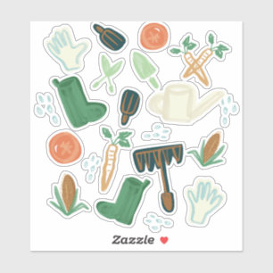 Waterverf Gardening Sticker