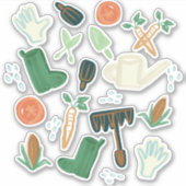 Waterverf Gardening Sticker (Voorkant)