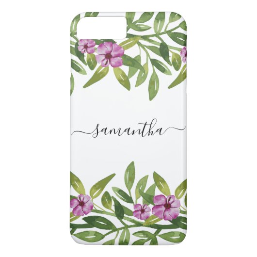 Waterverf garland handgeschreven kalligrafie flora Case-Mate iPhone case (Achterkant)