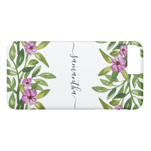 Waterverf garland handgeschreven kalligrafie flora Case-Mate iPhone case (Achterkant (Horizontaal))
