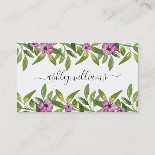 Waterverf garland handgeschreven kalligrafie flora visitekaartje