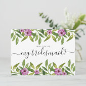 Waterverf Garland, jij wordt mijn bruidsmeisje Kaart (Staand voorkant)