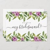 Waterverf Garland, jij wordt mijn bruidsmeisje Kaart (Voorkant / Achterkant)