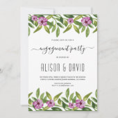 Waterverf Garland paarse bruiloft verlovingsfeest Kaart (Voorkant)