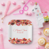 Waterverf Garland van vruchten en bessen Papieren Bordje (Feest)