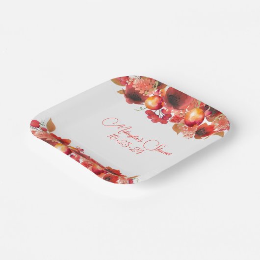 Waterverf Garland van vruchten en bessen Papieren Bordje (Gebogen)