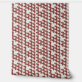 Waterverf GARNAAL Patroon Rood Wit Kwekerij Behang