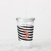Waterverf garnaalstrepen Monogram Acryl Drinkbeker (Voorkant)