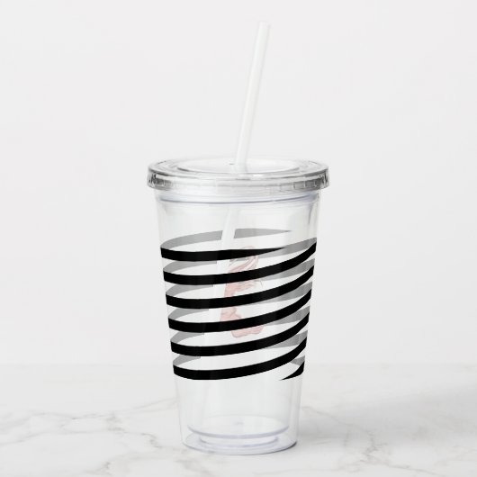 Waterverf garnaalstrepen Monogram Acryl Drinkbeker (Achterkant)