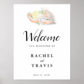 Waterverf Garnalen en oproepbruiloft Welkomstbord Poster (Voorkant)