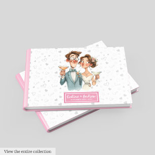 Waterverf gastenboek Funny Wedding Quirky Paar