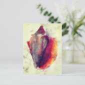 Waterverf Gastropod Burgundy Gold Snail Shell Briefkaart (Staand voorkant)