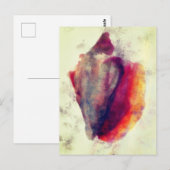 Waterverf Gastropod Burgundy Gold Snail Shell Briefkaart (Voorkant / Achterkant)