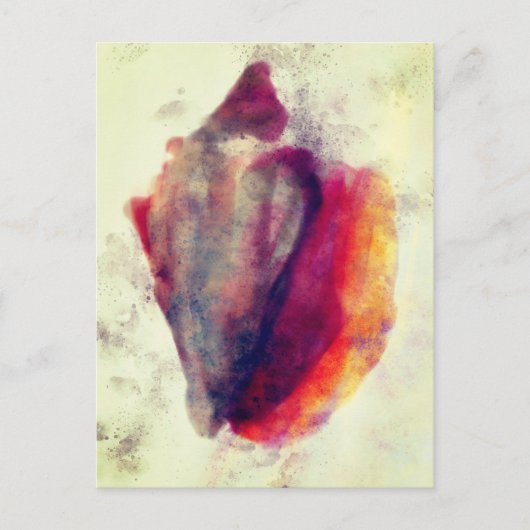Waterverf Gastropod Burgundy Gold Snail Shell Briefkaart (Voorkant)