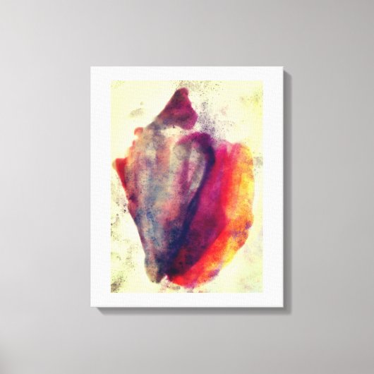 Waterverf Gastropod Burgundy Gold Snail Shell Canvas Afdruk (Voorkant)