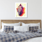 Waterverf Gastropod Burgundy Gold Snail Shell Canvas Afdruk (Insitu (Slaapkamer))