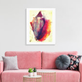 Waterverf Gastropod Burgundy Gold Snail Shell Canvas Afdruk (Insitu (Woonkamer))