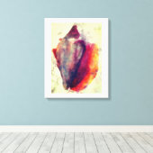 Waterverf Gastropod Burgundy Gold Snail Shell Canvas Afdruk (Insitu (Houten vloer))