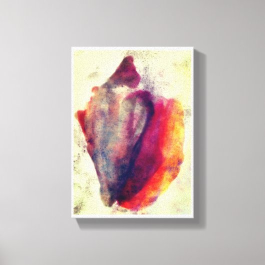 Waterverf Gastropod Burgundy Gold Snail Shell Canvas Afdruk (Voorkant)