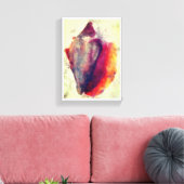 Waterverf Gastropod Burgundy Gold Snail Shell Canvas Afdruk (Insitu (Woonkamer))