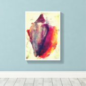 Waterverf Gastropod Burgundy Gold Snail Shell Canvas Afdruk (Insitu (Houten vloer))