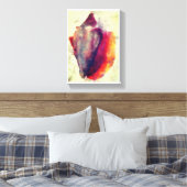 Waterverf Gastropod Burgundy Gold Snail Shell Canvas Afdruk (Insitu (Slaapkamer))
