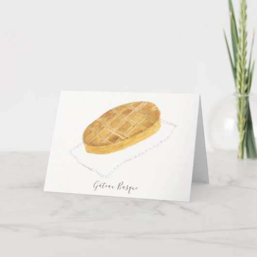 Waterverf Gâteau Basque Bedankkaart (Voorkant)