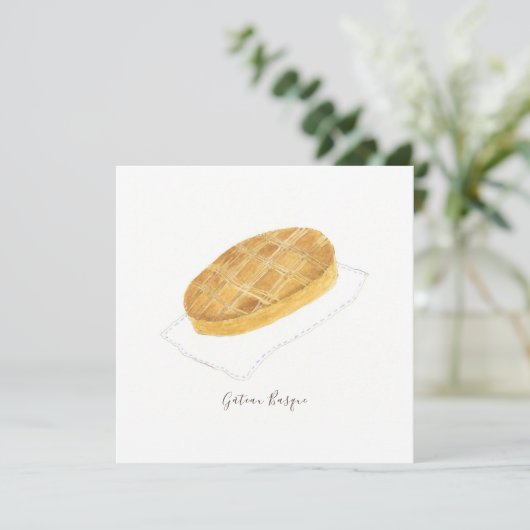 Waterverf Gâteau Basque Kaart (Staand voorkant)