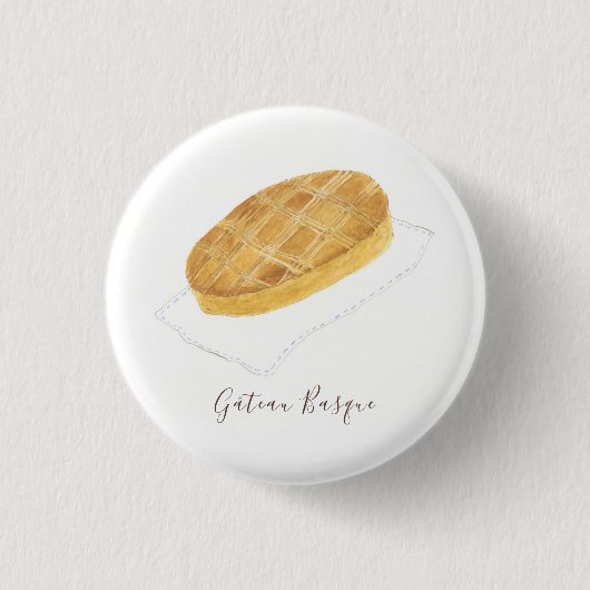 Waterverf Gâteau Basque Ronde Button 3,2 Cm (Voorkant)