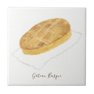 Waterverf Gâteau Basque Tegeltje