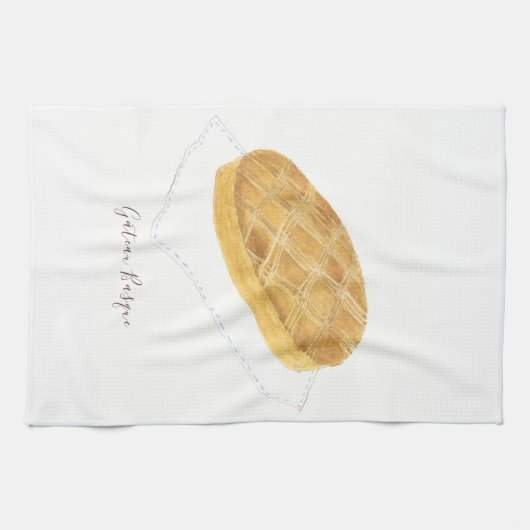 Waterverf Gâteau Basque Theedoek (Horizontaal)