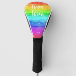 waterverf Gay Pride Rainbow "Love is Love" Golfheadcover