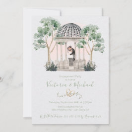 Waterverf gazebo met bride & groom eucalyptus kaart